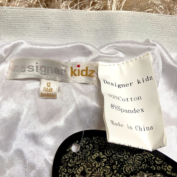 NWT Designer Kidz white silver ruffle skirt 12 - Picture 4 of 7